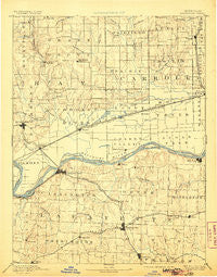 Lexington Missouri Historical topographic map, 1:125000 scale, 30 X 30 Minute, Year 1889