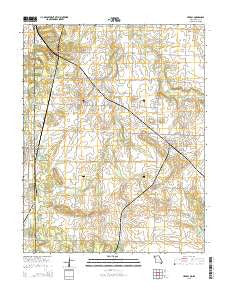Liberal Missouri Current topographic map, 1:24000 scale, 7.5 X 7.5 Minute, Year 2015