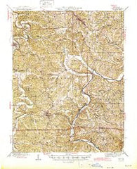 Linn Missouri Historical topographic map, 1:62500 scale, 15 X 15 Minute, Year 1945