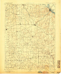 Louisiana Missouri Historical topographic map, 1:125000 scale, 30 X 30 Minute, Year 1890
