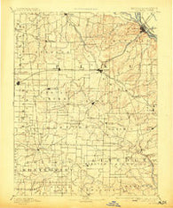 Louisiana Missouri Historical topographic map, 1:125000 scale, 30 X 30 Minute, Year 1890