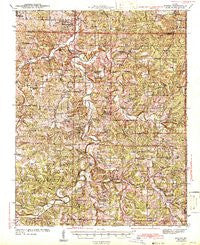Manes Missouri Historical topographic map, 1:62500 scale, 15 X 15 Minute, Year 1943