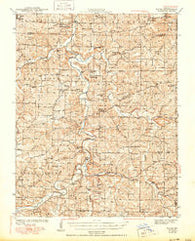 Manes Missouri Historical topographic map, 1:62500 scale, 15 X 15 Minute, Year 1943