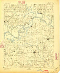 Marshall Missouri Historical topographic map, 1:125000 scale, 30 X 30 Minute, Year 1892