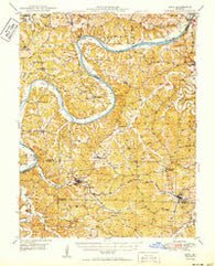 Meta Missouri Historical topographic map, 1:62500 scale, 15 X 15 Minute, Year 1950