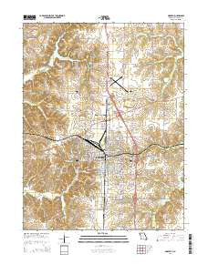 Moberly Missouri Current topographic map, 1:24000 scale, 7.5 X 7.5 Minute, Year 2014