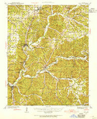 Noel Missouri Historical topographic map, 1:62500 scale, 15 X 15 Minute, Year 1940