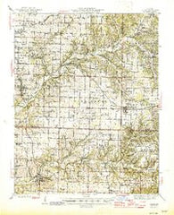 Ozark Missouri Historical topographic map, 1:62500 scale, 15 X 15 Minute, Year 1945