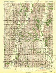 Parnell Missouri Historical topographic map, 1:62500 scale, 15 X 15 Minute, Year 1943