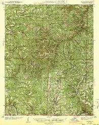 Protem Missouri Historical topographic map, 1:62500 scale, 15 X 15 Minute, Year 1943