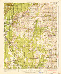 Puxico Missouri Historical topographic map, 1:62500 scale, 15 X 15 Minute, Year 1934