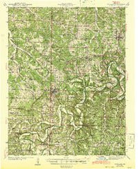 Richland Missouri Historical topographic map, 1:62500 scale, 15 X 15 Minute, Year 1943