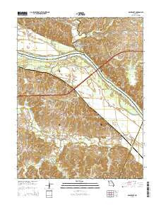 Rocheport Missouri Current topographic map, 1:24000 scale, 7.5 X 7.5 Minute, Year 2015