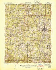 Salem Missouri Historical topographic map, 1:62500 scale, 15 X 15 Minute, Year 1945