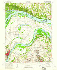 St. Charles Missouri Historical topographic map, 1:62500 scale, 15 X 15 Minute, Year 1954
