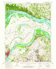 St. Charles Missouri Historical topographic map, 1:62500 scale, 15 X 15 Minute, Year 1954
