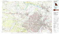 St Louis Missouri Historical topographic map, 1:100000 scale, 30 X 60 Minute, Year 1985