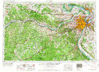 St. Louis Missouri Historical topographic map, 1:250000 scale, 1 X 2 Degree, Year 1966