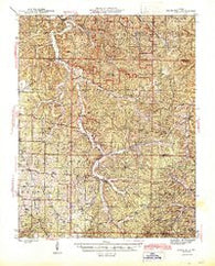 Stone Hill Missouri Historical topographic map, 1:62500 scale, 15 X 15 Minute, Year 1945
