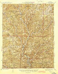 Thornfield Missouri Historical topographic map, 1:62500 scale, 15 X 15 Minute, Year 1945