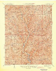 Thornfield Missouri Historical topographic map, 1:62500 scale, 15 X 15 Minute, Year 1945