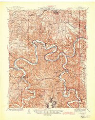 Waynesville Missouri Historical topographic map, 1:62500 scale, 15 X 15 Minute, Year 1944