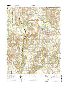 Worland Missouri Current topographic map, 1:24000 scale, 7.5 X 7.5 Minute, Year 2014