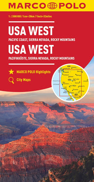 Buy map USA west : Pacific Coast, Sierra Nevada, Rocky Mountains