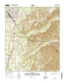 Amory Mississippi Current topographic map, 1:24000 scale, 7.5 X 7.5 Minute, Year 2015