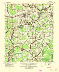 Baird Mississippi Historical topographic map, 1:62500 scale, 15 X 15 Minute, Year 1940