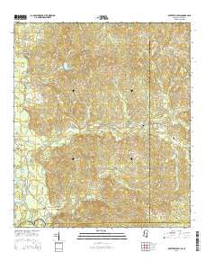 Baxterville SW Mississippi Current topographic map, 1:24000 scale, 7.5 X 7.5 Minute, Year 2015