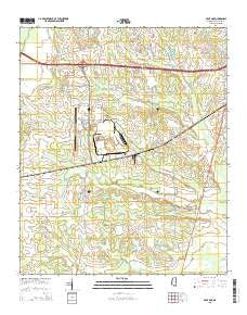 Bent Oak Mississippi Current topographic map, 1:24000 scale, 7.5 X 7.5 Minute, Year 2015
