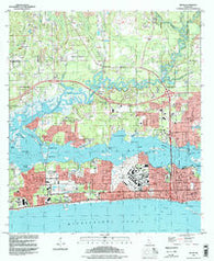 Biloxi Mississippi Historical topographic map, 1:24000 scale, 7.5 X 7.5 Minute, Year 1992