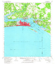 Biloxi Mississippi Historical topographic map, 1:62500 scale, 15 X 15 Minute, Year 1954