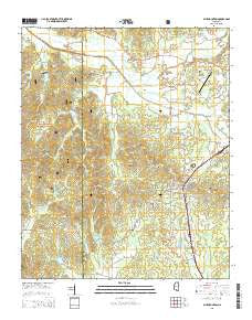 Blue Mountain Mississippi Current topographic map, 1:24000 scale, 7.5 X 7.5 Minute, Year 2015