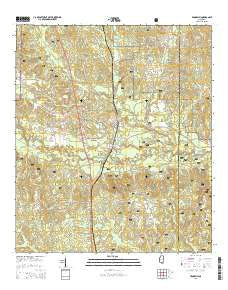 Brooklyn Mississippi Current topographic map, 1:24000 scale, 7.5 X 7.5 Minute, Year 2015
