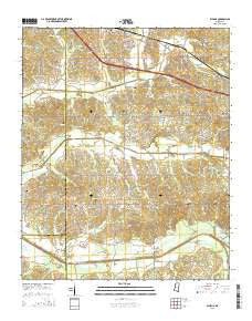 Byhalia Mississippi Current topographic map, 1:24000 scale, 7.5 X 7.5 Minute, Year 2015