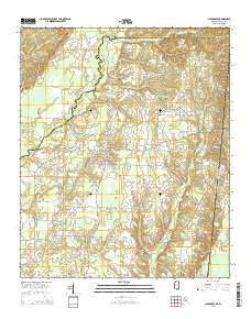 Caledonia Mississippi Current topographic map, 1:24000 scale, 7.5 X 7.5 Minute, Year 2015