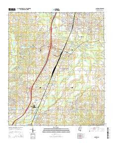 Canton Mississippi Current topographic map, 1:24000 scale, 7.5 X 7.5 Minute, Year 2015