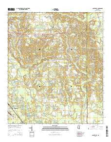 Carterville Mississippi Current topographic map, 1:24000 scale, 7.5 X 7.5 Minute, Year 2015