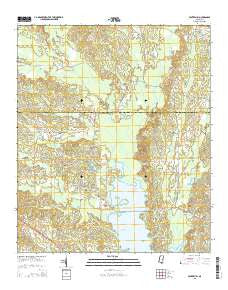 Center Hill Mississippi Current topographic map, 1:24000 scale, 7.5 X 7.5 Minute, Year 2015