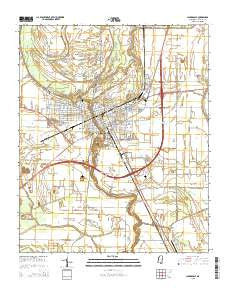 Clarksdale Mississippi Current topographic map, 1:24000 scale, 7.5 X 7.5 Minute, Year 2015