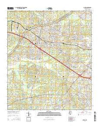 Clinton Mississippi Current topographic map, 1:24000 scale, 7.5 X 7.5 Minute, Year 2015