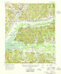 Coffeeville Mississippi Historical topographic map, 1:62500 scale, 15 X 15 Minute, Year 1955
