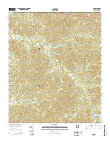 Coila Mississippi Current topographic map, 1:24000 scale, 7.5 X 7.5 Minute, Year 2015