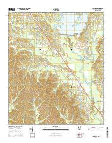 Collinsville Mississippi Current topographic map, 1:24000 scale, 7.5 X 7.5 Minute, Year 2015