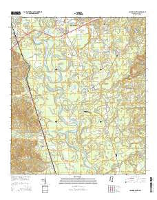 Columbia South Mississippi Current topographic map, 1:24000 scale, 7.5 X 7.5 Minute, Year 2015