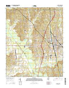 Corinth Mississippi Current topographic map, 1:24000 scale, 7.5 X 7.5 Minute, Year 2015