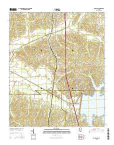 Courtland Mississippi Current topographic map, 1:24000 scale, 7.5 X 7.5 Minute, Year 2015