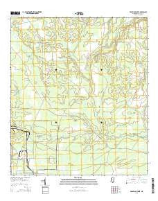 Dead Tiger Creek Mississippi Current topographic map, 1:24000 scale, 7.5 X 7.5 Minute, Year 2015